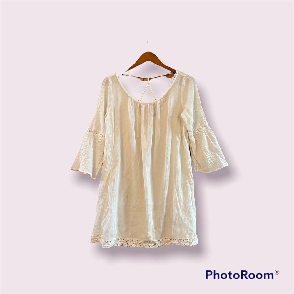 Aerie Scoop Neck Bell Sleeve Dress/Swimsuit Cover Up